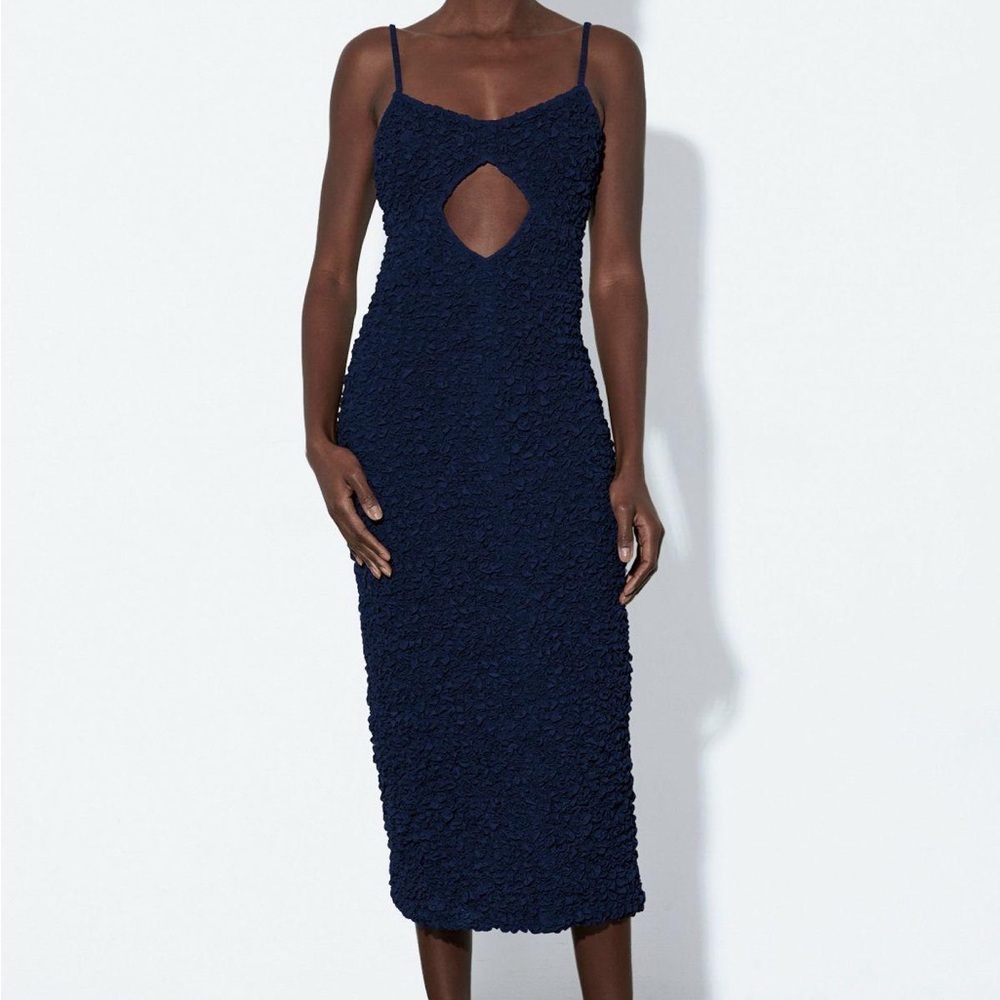 Mara Hoffman Kimiko Popcorn Dress NAVY NEW WITH TAGS - rare!